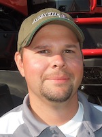 Epuipment Technologies Marketing Manager Charlie May at the Farm Progress Show, August 30, 2012.