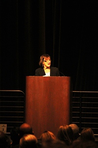 Allison Melangton, President of the Indiana Sports Corporation during her remarks on Tuesday.