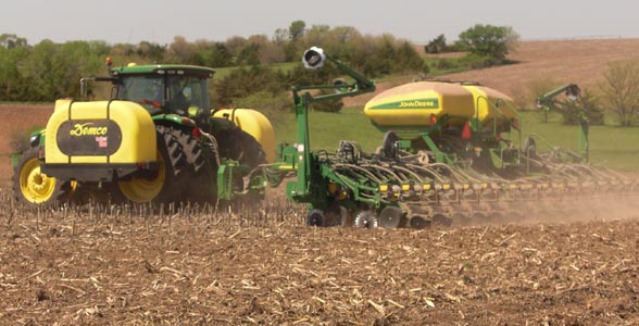 Scott Spohn of Friend, Nebraska plants his final field of soybeans on May 17.
