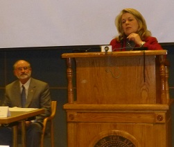 Senator Brian Munzlinger listens as Missouri DNR Director Sara Parker Pauley speaks at 2014 State of Missouri Agriculture Address