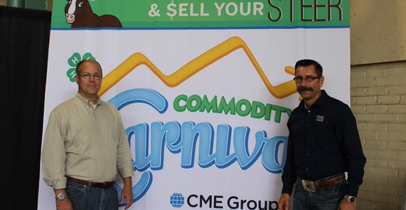 Tim Andriesen CME Group and Dr Paul Kuber Ohio State University at the Commodity Carnival exhibit (2)