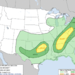 Drier, cooler air on the move into the Great Plains