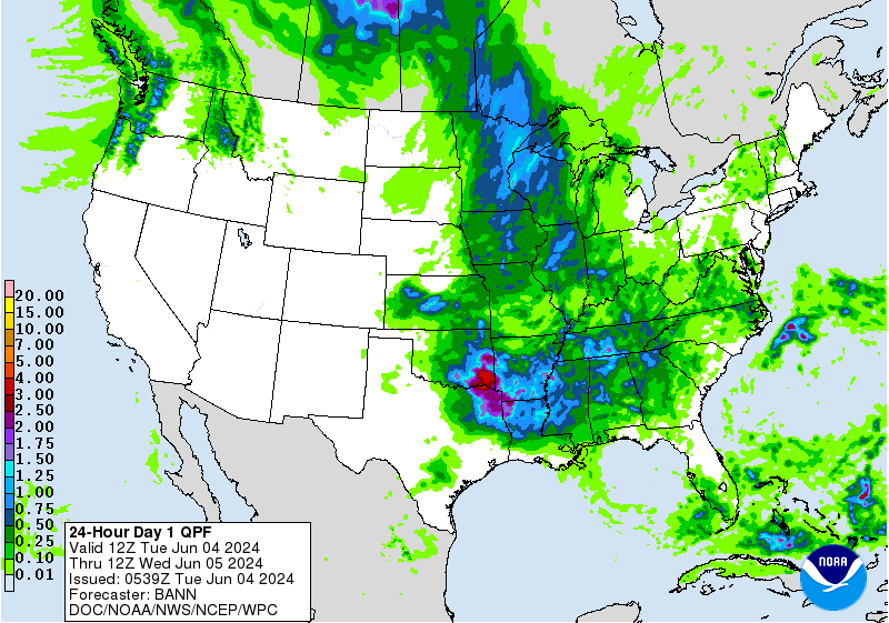 Warmer & more humid across much of the Heartland; scattered rains ...